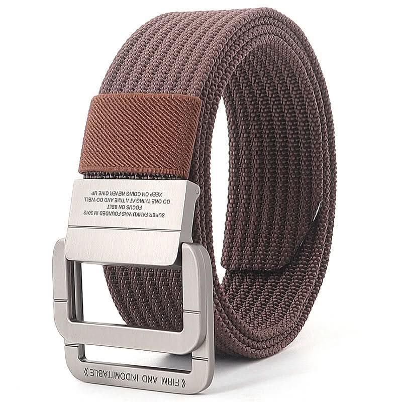Kalsten | Cinturón de Lona Unisex – Hebilla de Doble Anillo Metálico, Ajustable