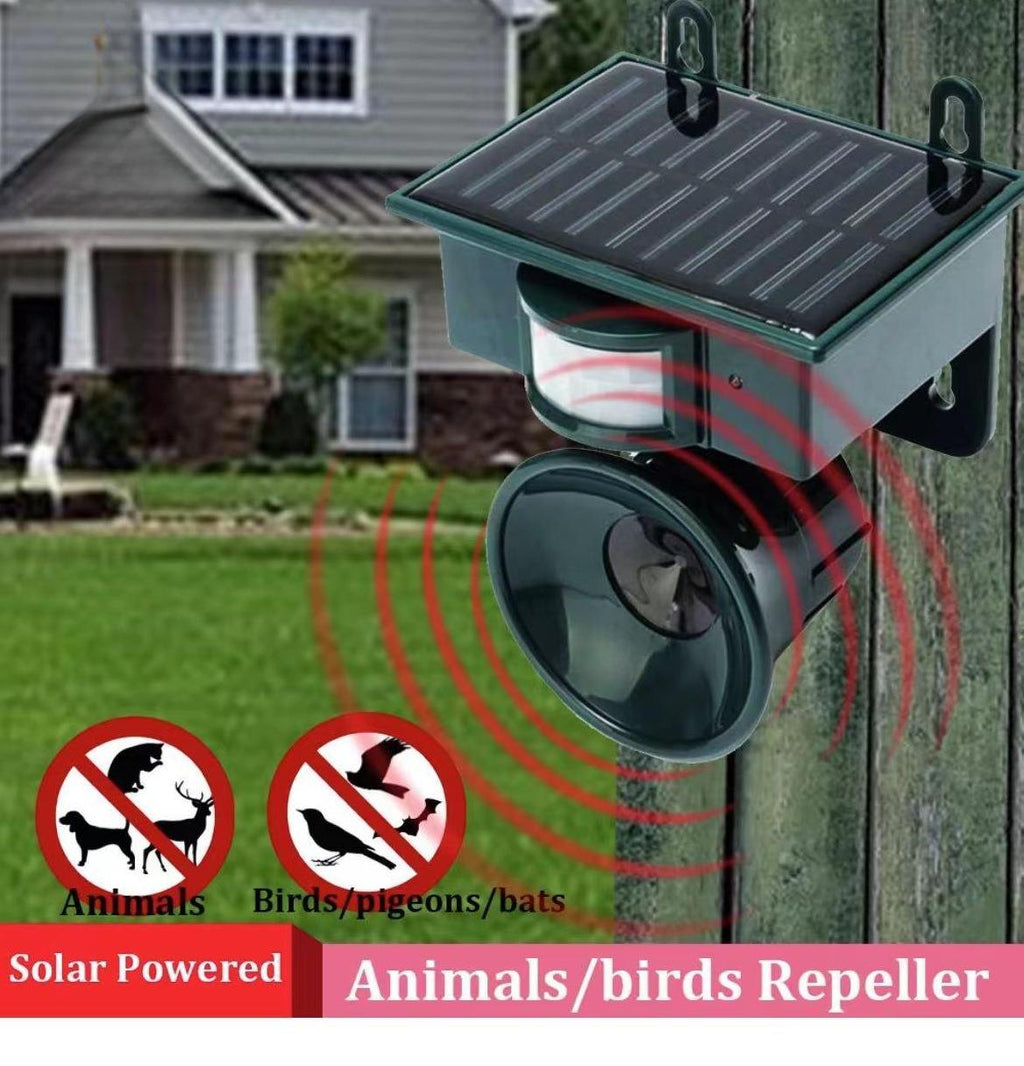 Lisslune | TerraGuard – Repelente Solar de Aves a Prueba de Climas con Sensor de Movimiento PIR y Sonido Natural de Disuasión