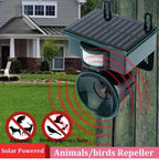 Lisslune | TerraGuard – Repelente Solar de Aves a Prueba de Climas con Sensor de Movimiento PIR y Sonido Natural de Disuasión