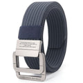 Kalsten | Cinturón de Lona Unisex – Hebilla de Doble Anillo Metálico, Ajustable