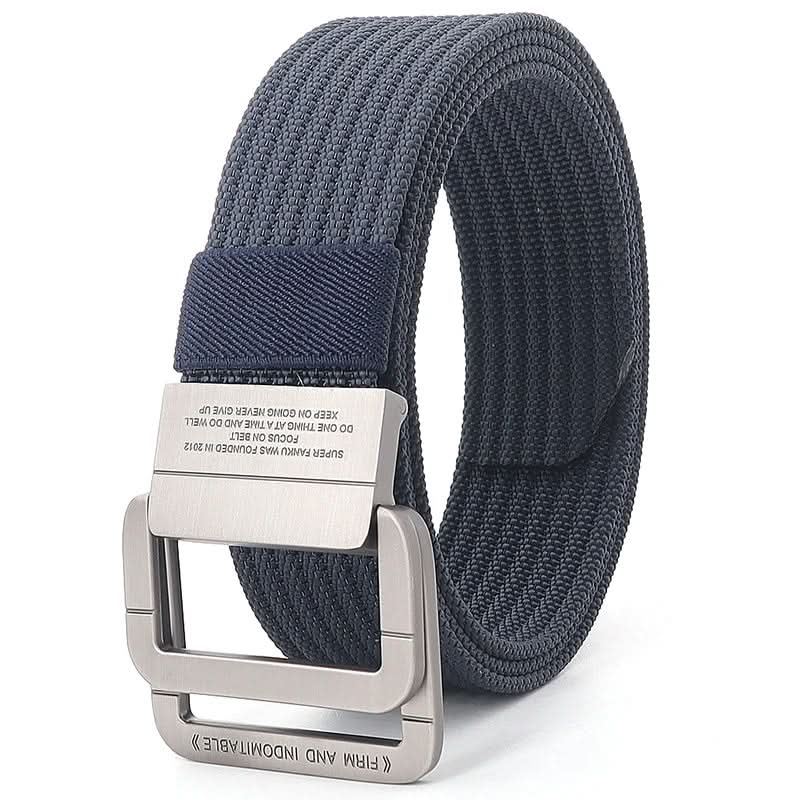 Kalsten | Cinturón de Lona Unisex – Hebilla de Doble Anillo Metálico, Ajustable