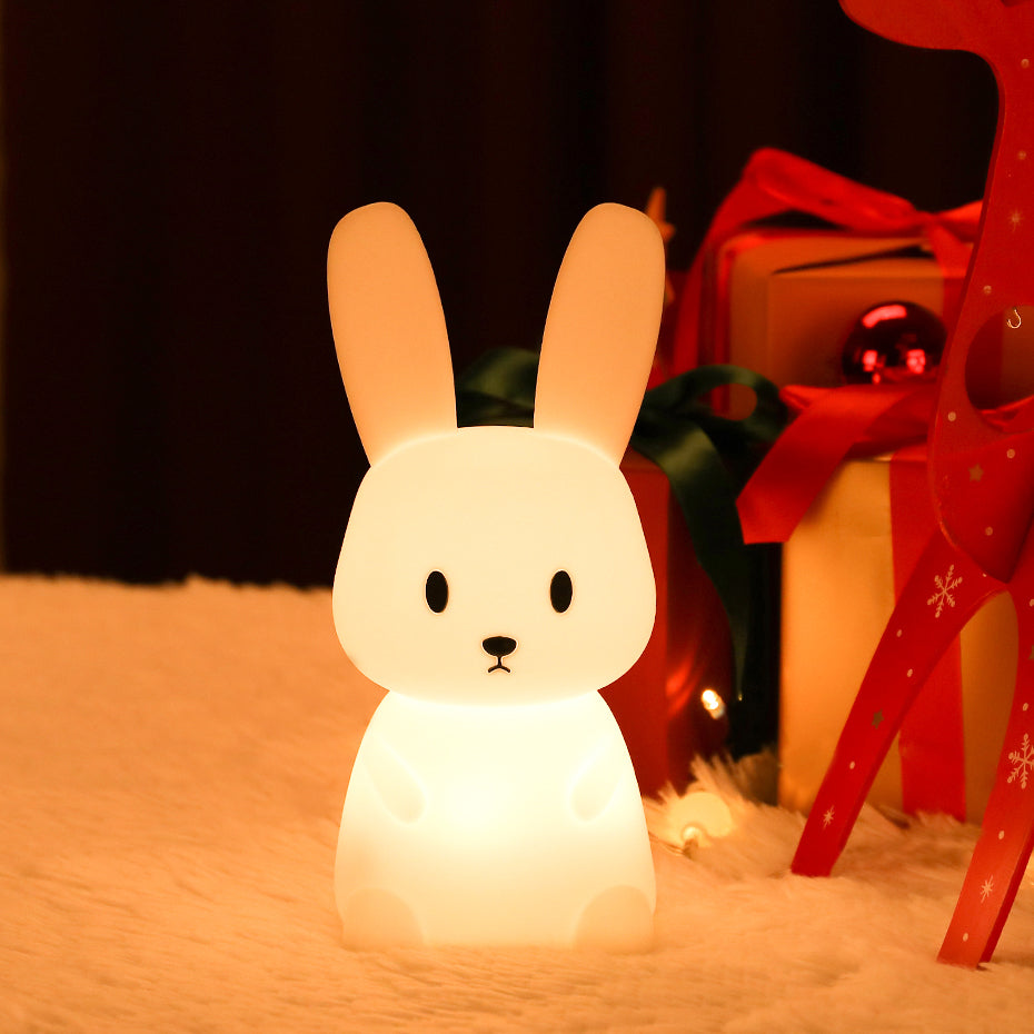 BunnyGlow - Lámpara de mesa en forma de conejo con luz LED suave y control táctil
