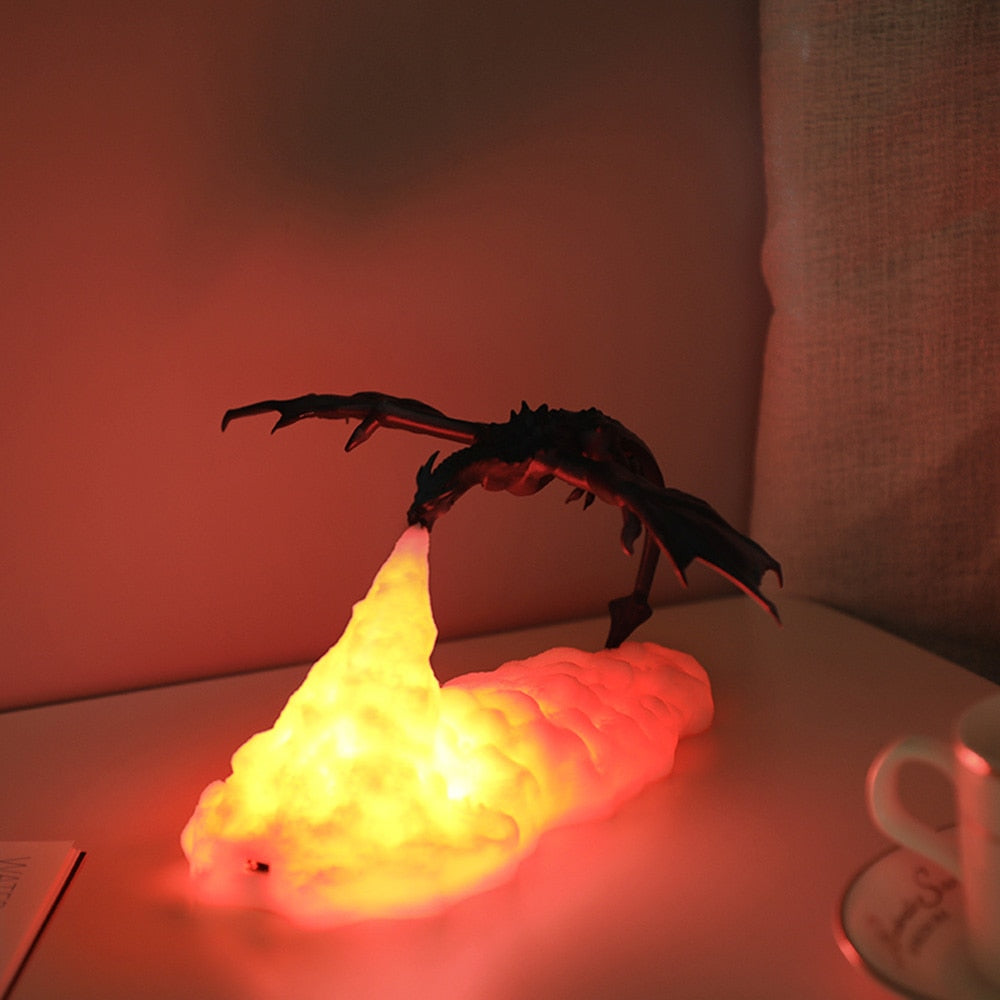 DragonGlow - Lámpara LED recargable de dragón para amantes de la fantasía
