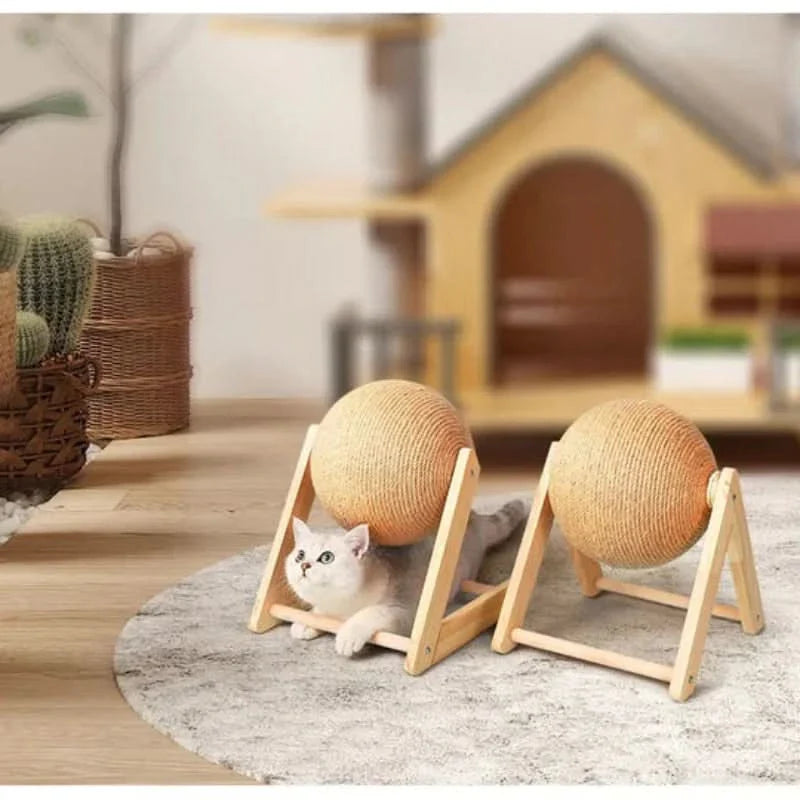 Juguete para gatos con área de rascado