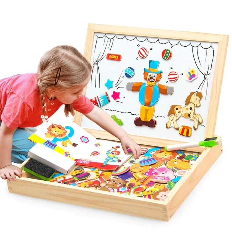 Tablero magnético de dibujo y rompecabezas