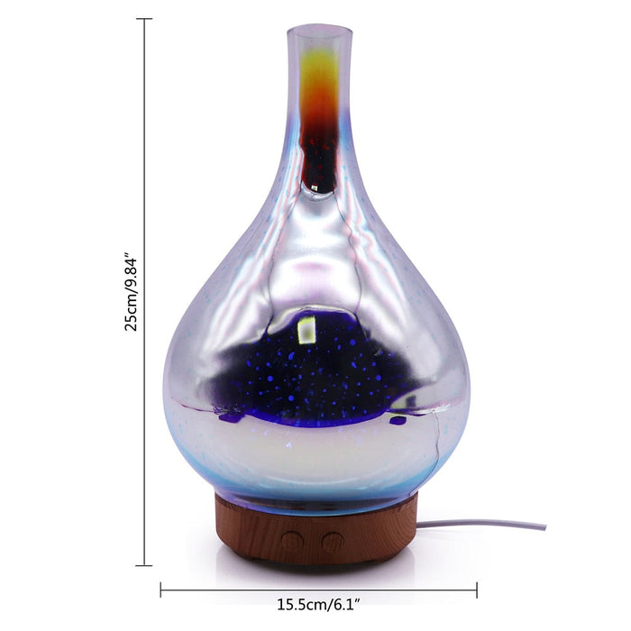 Lisslune | Difusor de Aceites Esenciales de Vidrio 3D AromaBurst con Luces LED