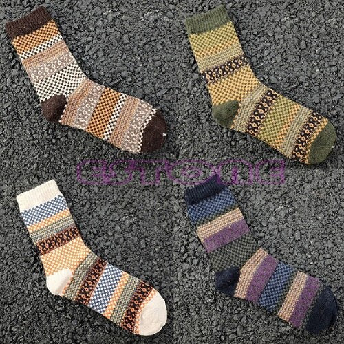 4 Pares de Calcetines Vintage Cálidos
