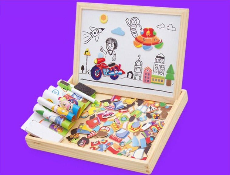 Tablero magnético de dibujo y rompecabezas
