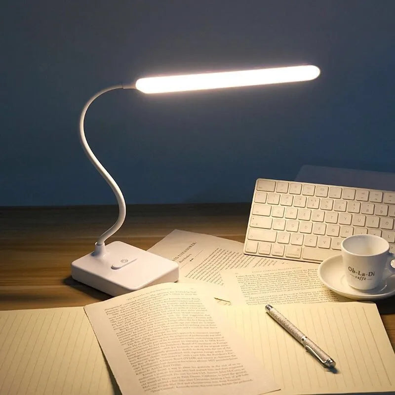Lámpara de Mesa LED | Cuidado de los Ojos & Regulable | Control Táctil | Función de Carga USB & Soporte para Móvil