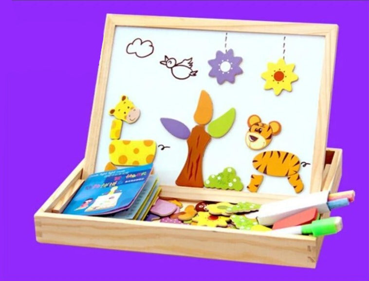 Tablero magnético de dibujo y rompecabezas