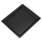 Feurossa Plancha de Asar Invertible | Para Parrilla de Gas y Cocina | 25 × 30 cm | Para Pizza, Carne, Verduras y Pescado