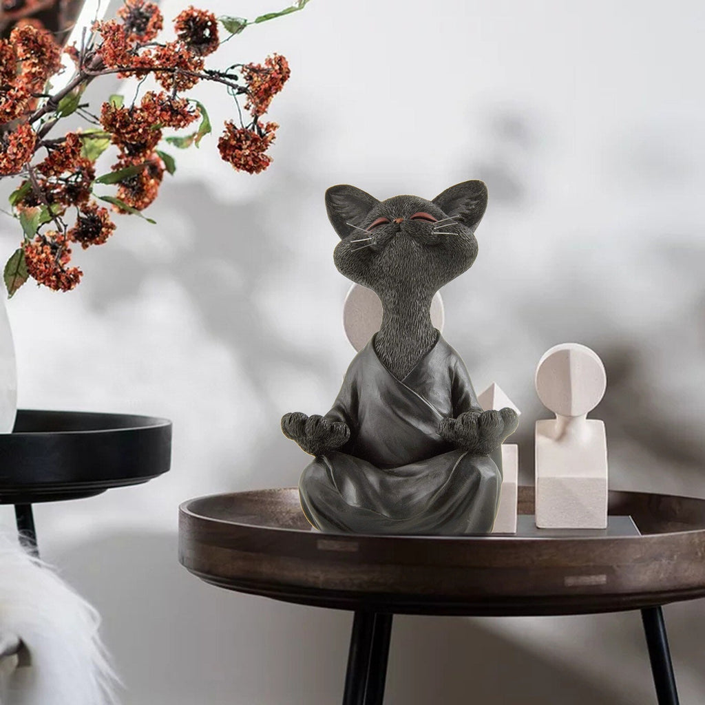 Figura de Gato Buda Meditante
