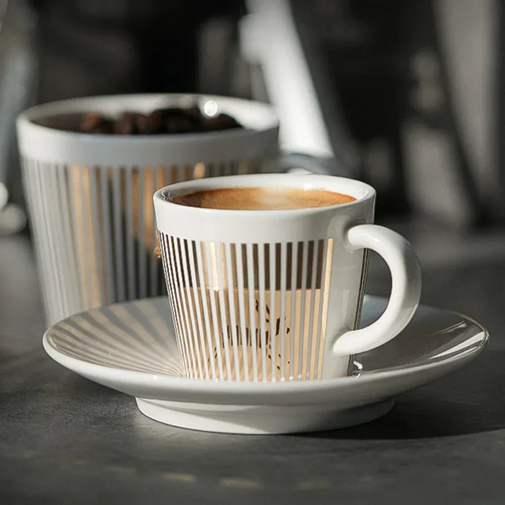 Taza dinámica creativa SLR Leopardo anamórfico taza cebra Luycho juego de tazas de café y té con posavasos 90ml-225ml
