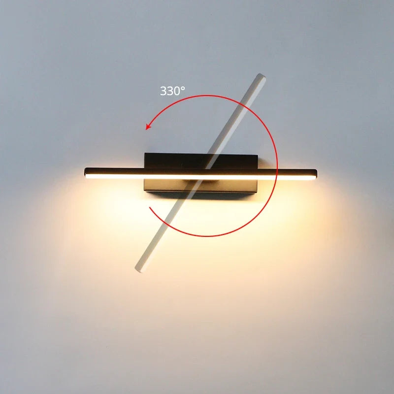 AuroLite Lámpara de pared LED ajustable | Ángulo de giro de 330° | Diseño moderno para dormitorio y sala de estar | Aluminio