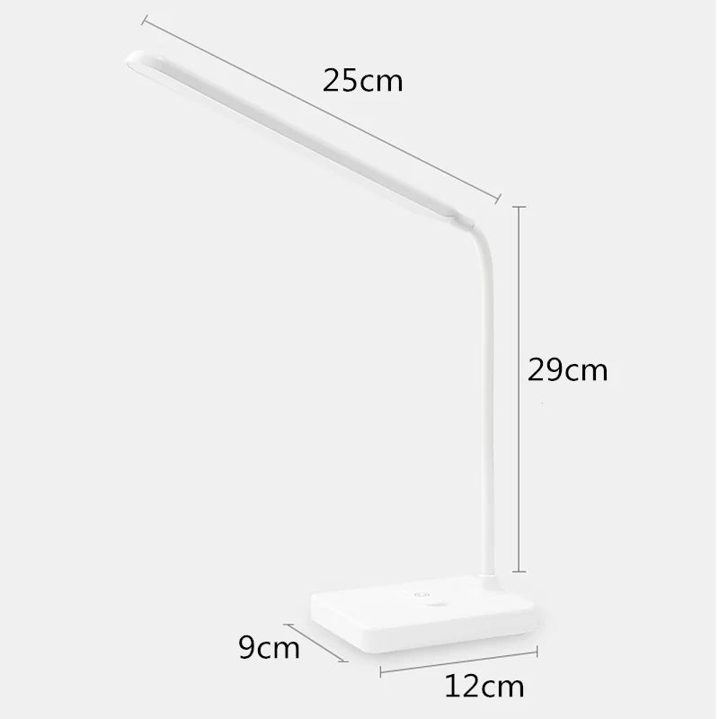 Lámpara de Mesa LED | Cuidado de los Ojos & Regulable | Control Táctil | Función de Carga USB & Soporte para Móvil