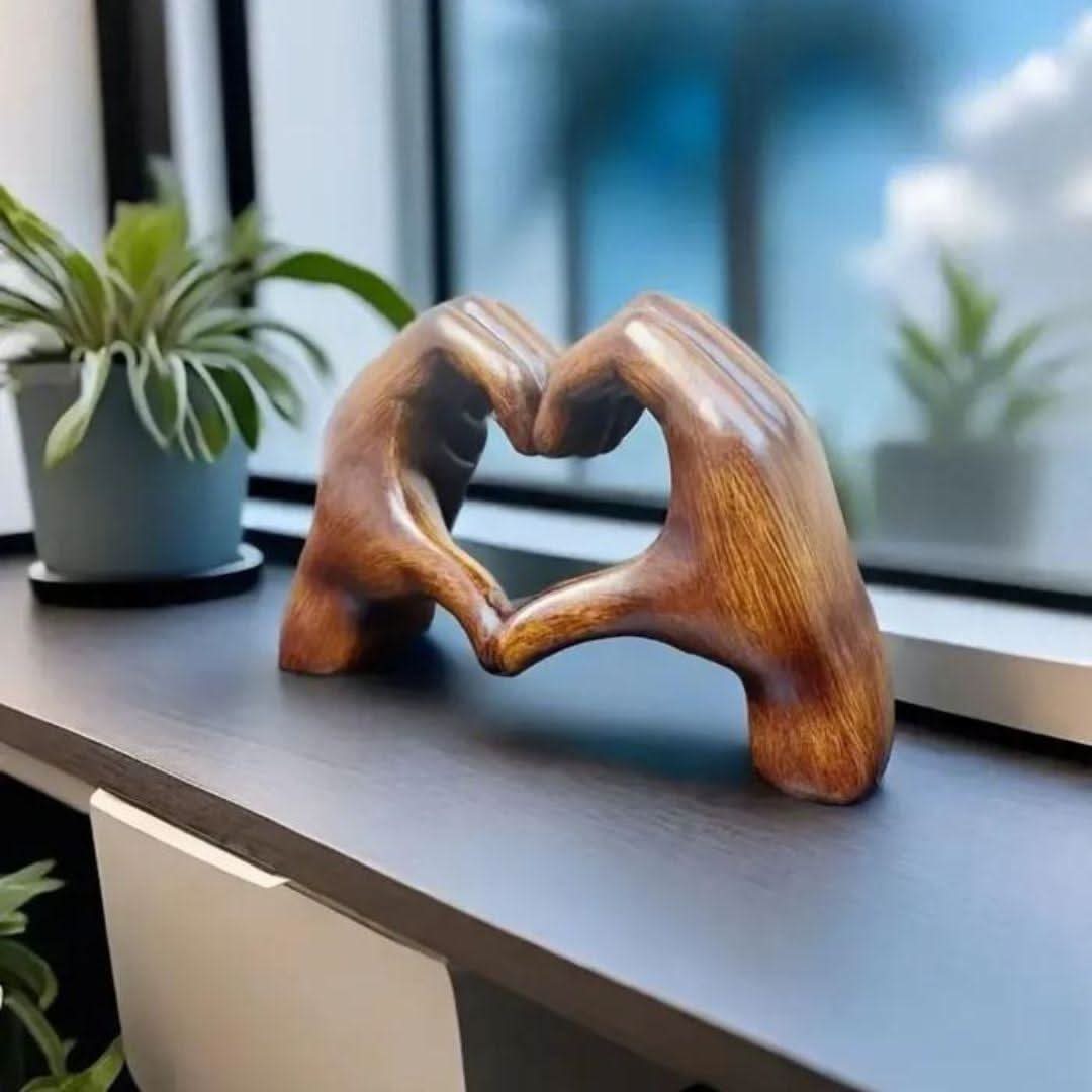 LOVESCULPT BOIS – Figurine décorative en bois faite à la main pour un foyer chaleureux
