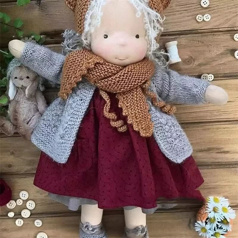MIRABELLA – Muñeca Waldorf de algodón hecha a mano con accesorios