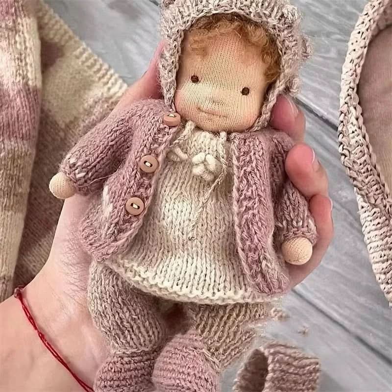 MIRABELLA – Muñeca Waldorf de algodón hecha a mano con accesorios