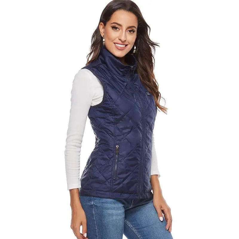 ThermaBelle Chaleco Térmico para Mujeres | Chaleco USB Calentado con Tecnología Infrarroja | Regulador de Calor y Ligero | Ideal para Otoño e Invierno