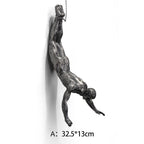 Escultura de Pared Escalador – Inspiradora Decoración 3D de Resina y Hierro para Diseño de Interiores Moderno