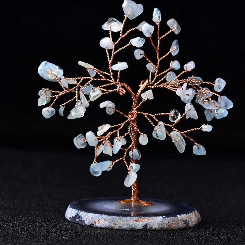 Escultura de Escritorio del Árbol de la Vida de Cristales