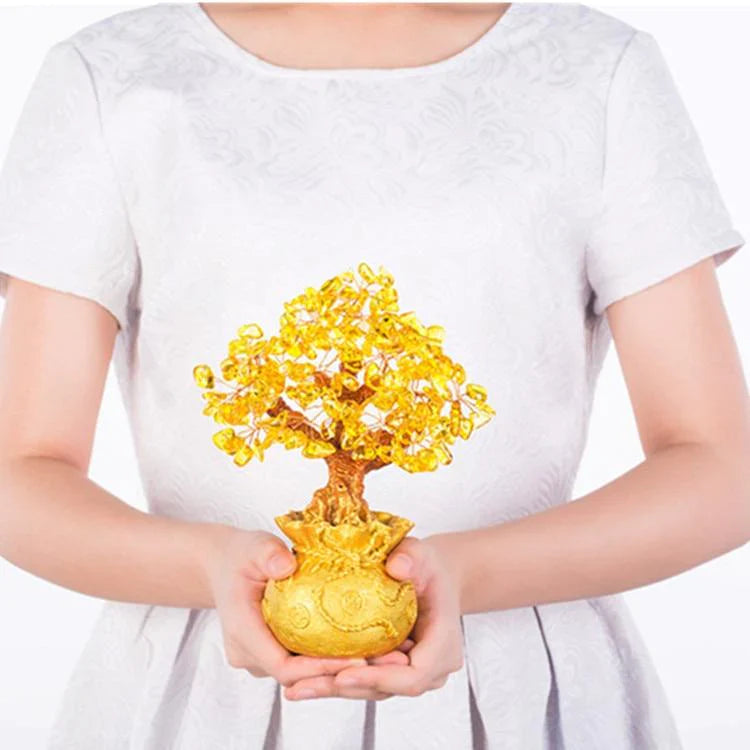 Árbol de Dinero de Citrino Adorno de Piedras Preciosas