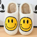 FLUFFYSMILE – Zapatillas de casa cálidas y suaves con Smiley y suela de silicona gruesa
