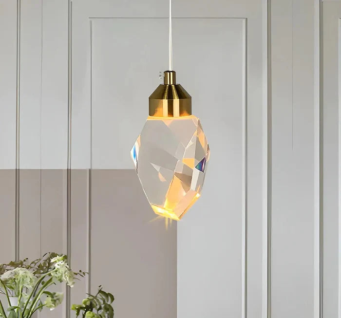 CrystalGleam - Lámpara colgante elegante con cristales brillantes