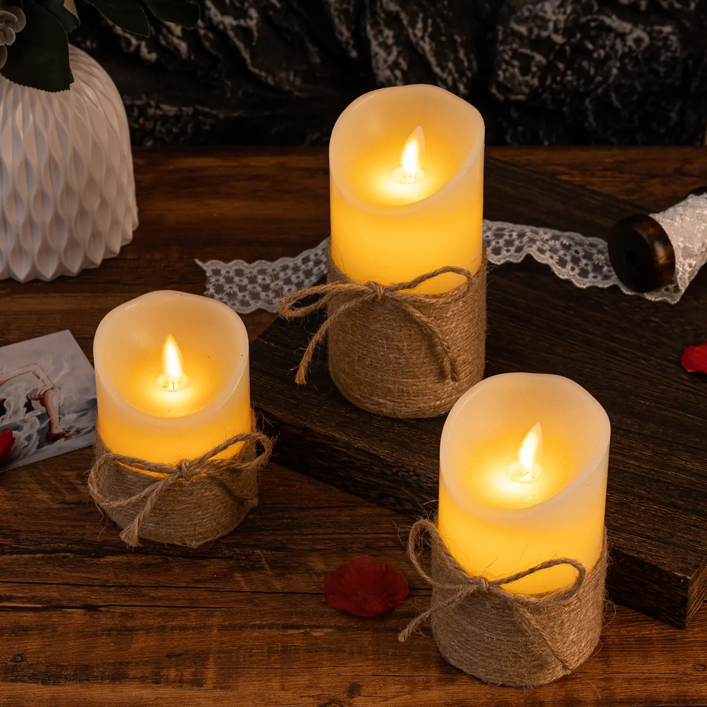 Velas LED LumiFlame | Efecto de cera parpadeante | Seguras y ahorradoras de energía | Diferentes tamaños y diseños