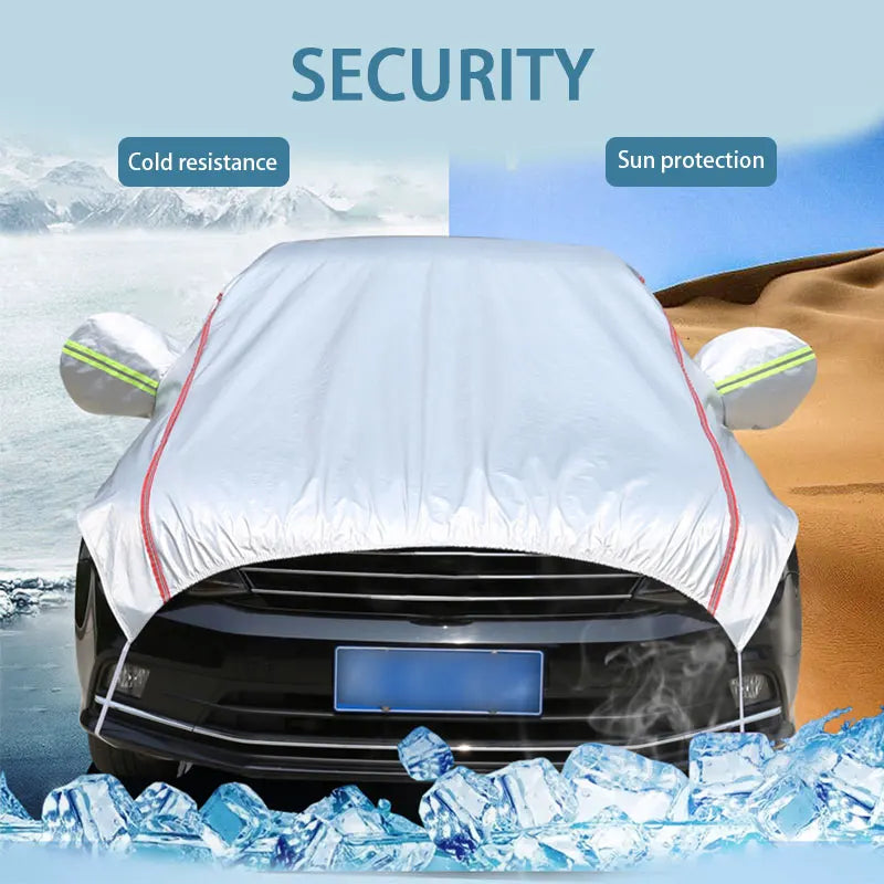 AutoVioro Funda de Auto Impermeable | Protección UV y Térmica | Resistente al Viento y Antirrobo | Tejido Nano-Oxford
