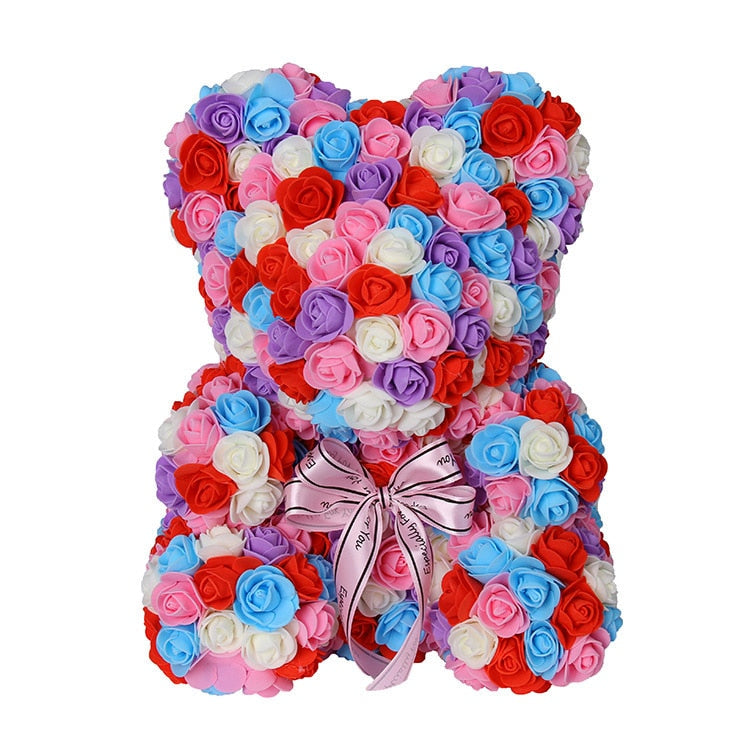 Osito de Peluche con Rosas Artificiales