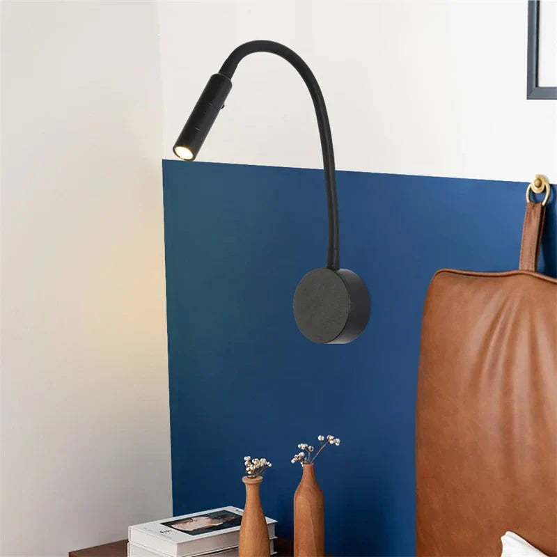 BowLift | Lámpara de pared LED flexible moderna con interruptor para dormitorio y estudio - 1W/3W
