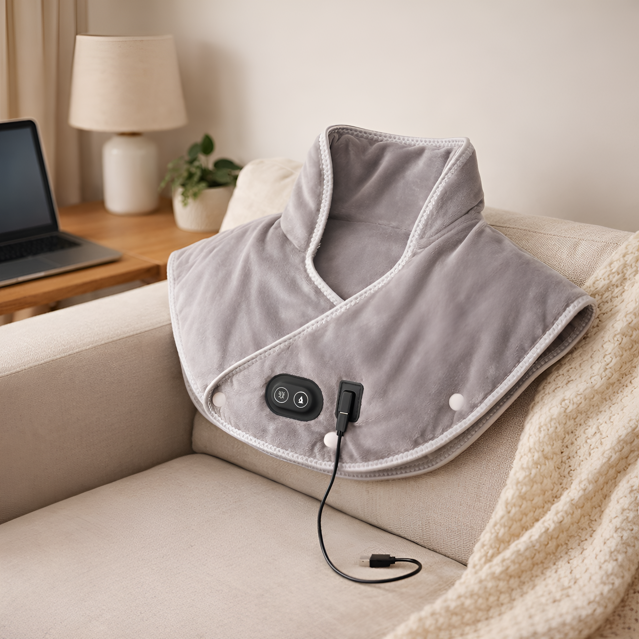 Faelan - Almohadilla eléctrica de calor USB para cuello, hombros y espalda