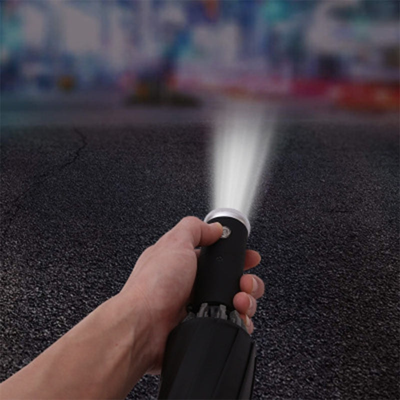 50% DESCUENTO | Paraguas plegable automático con linterna LED