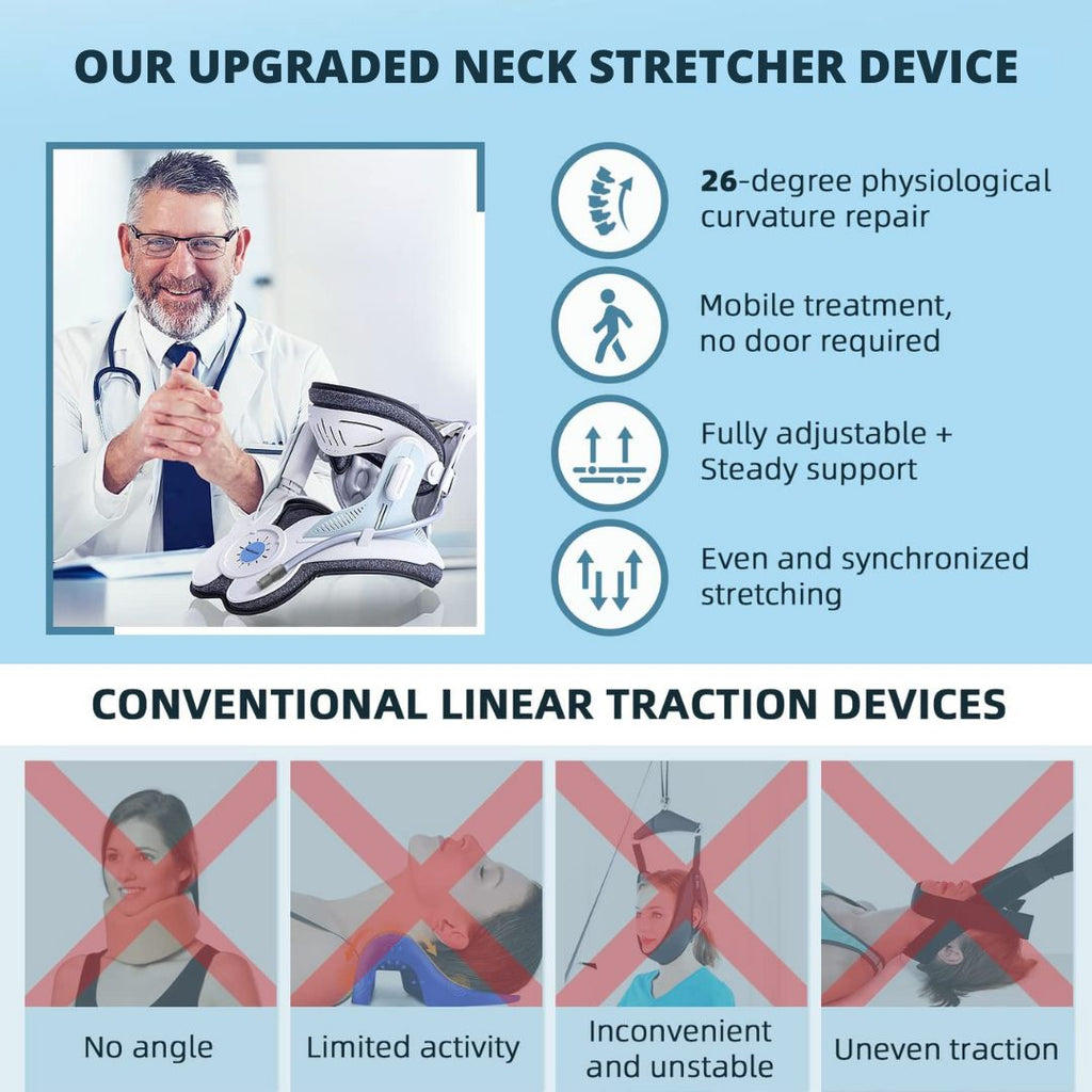 Lisslune | Estirador de Cuello para Alivio del Dolor - Dispositivo de Tracción Cervical Ajustable Ideal para la Tensión y el Incomodidad del Cuello