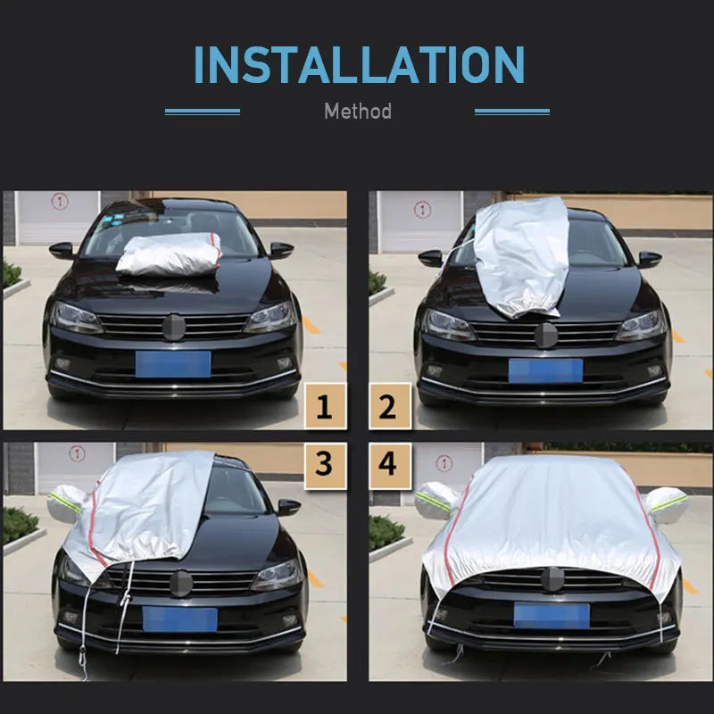 AutoVioro Funda de Auto Impermeable | Protección UV y Térmica | Resistente al Viento y Antirrobo | Tejido Nano-Oxford