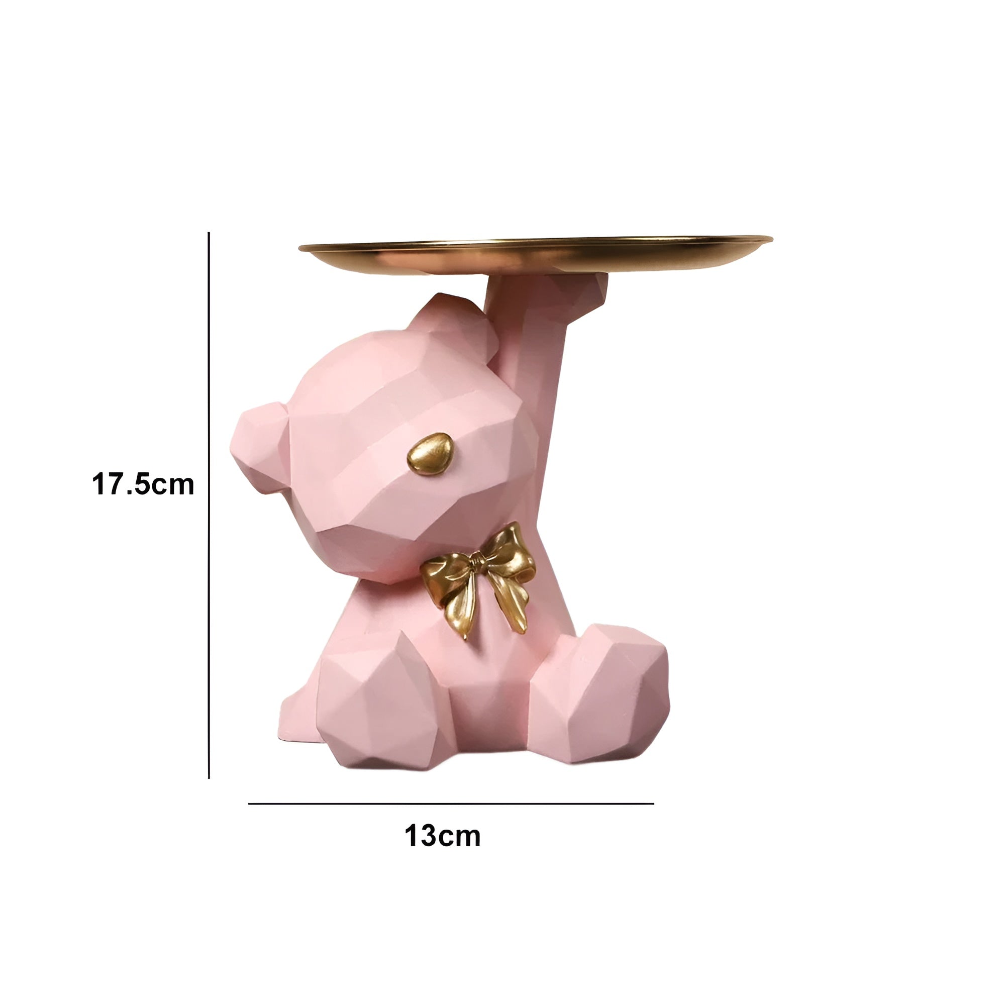 Bandeja de Servicio con Figura de Oso Geométrica de Resina
