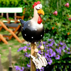 Estatua de Pollo de Grandes Ojos - Artesanía de Resina Resistente a la Intemperie - Estatua de Gallo para Jardín