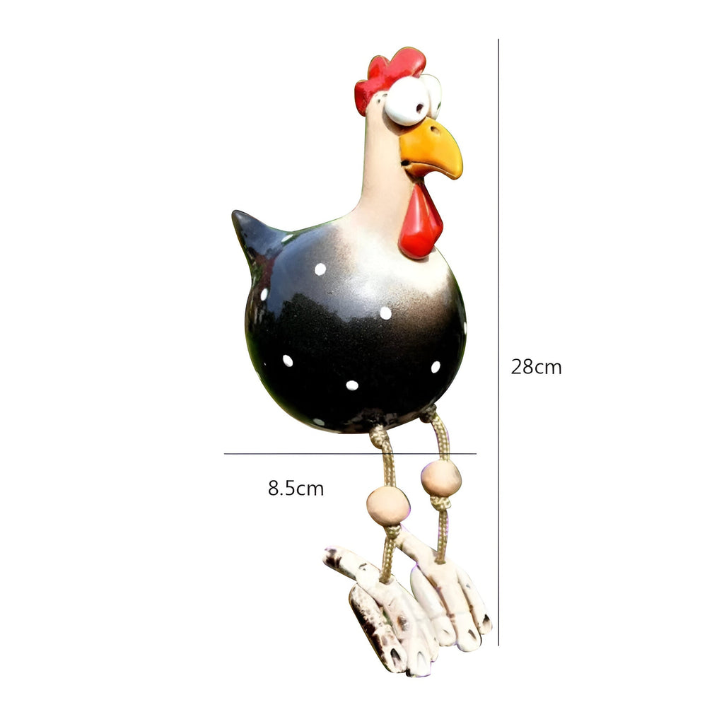 Estatua de Pollo de Grandes Ojos - Artesanía de Resina Resistente a la Intemperie - Estatua de Gallo para Jardín