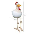 Estatua de Pollo de Grandes Ojos - Artesanía de Resina Resistente a la Intemperie - Estatua de Gallo para Jardín