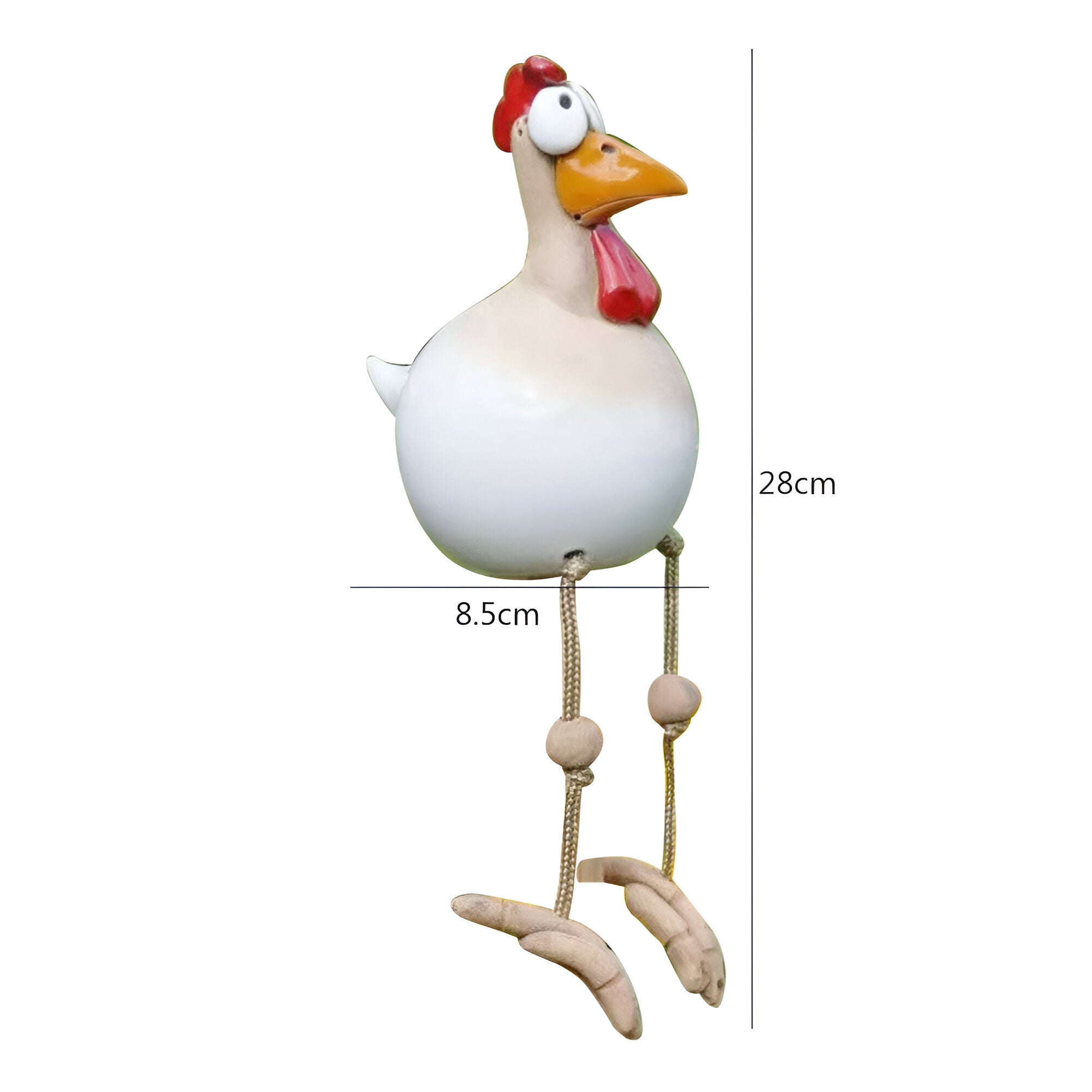 Estatua de Pollo de Grandes Ojos - Artesanía de Resina Resistente a la Intemperie - Estatua de Gallo para Jardín