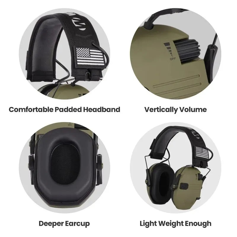 Auriculares para Tiro Deportivo con Cancelación Activa de Ruido y Almohadillas Acolchadas