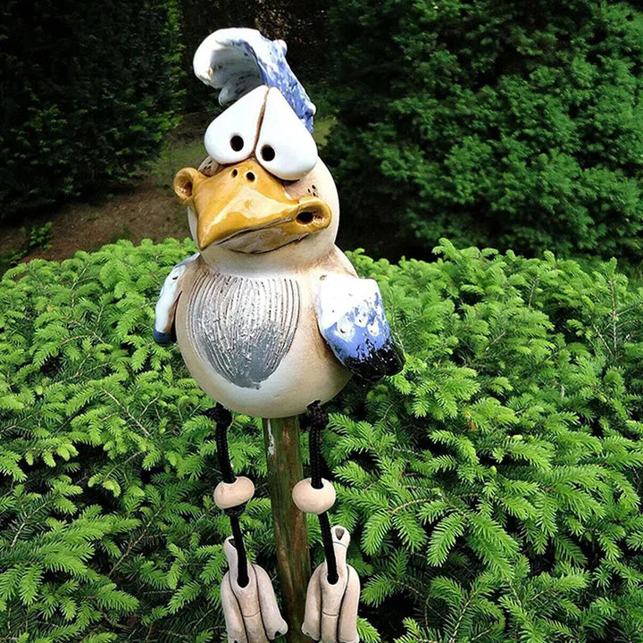 ChickCharm - Estatuas de gallinas de resina divertidas para el encanto del jardín