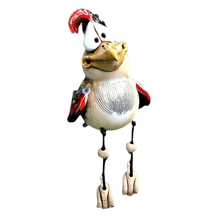 ChickCharm - Estatuas de gallinas de resina divertidas para el encanto del jardín
