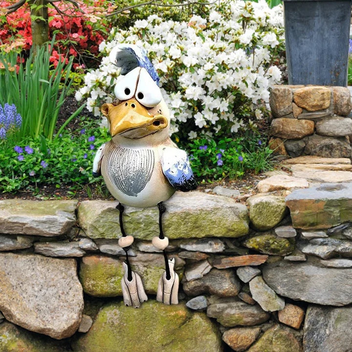 ChickCharm - Estatuas de gallinas de resina divertidas para el encanto del jardín