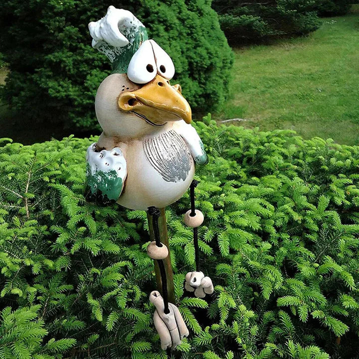 ChickCharm - Estatuas de gallinas de resina divertidas para el encanto del jardín