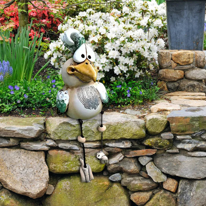 ChickCharm - Estatuas de gallinas de resina divertidas para el encanto del jardín