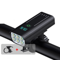 Luz de Bicicleta de 5000 Lúmenes con 12 LEDs y Batería Recargable USB-C