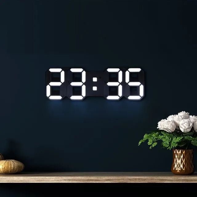 Reloj de Pared LED 3D LumiSync – Reloj Digital Moderno con Iluminación Regulable