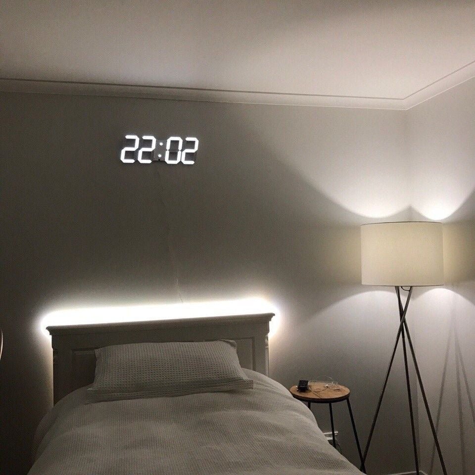 Reloj de Pared LED 3D LumiSync – Reloj Digital Moderno con Iluminación Regulable